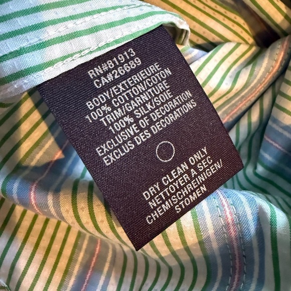 Robert Graham Floral Flip Cuff Button Down Shirt Men's Size Large Vert Stripe - Picture 10 of 14